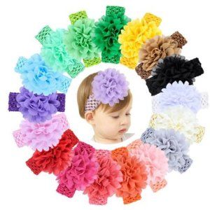 Flower Headband -pink, green, purple, yellow, blue